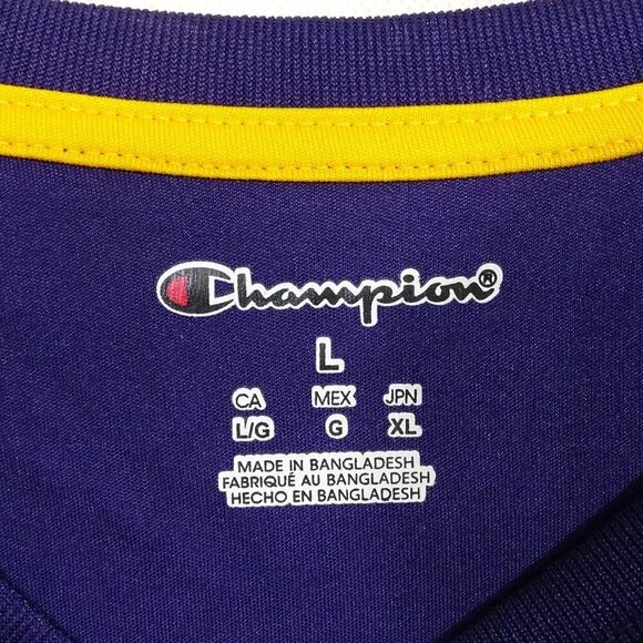 Champion LSU Tigers Long Sleeve Shirt Athletic Top Men Size L Purple Polyester - Picture 6 of 11
